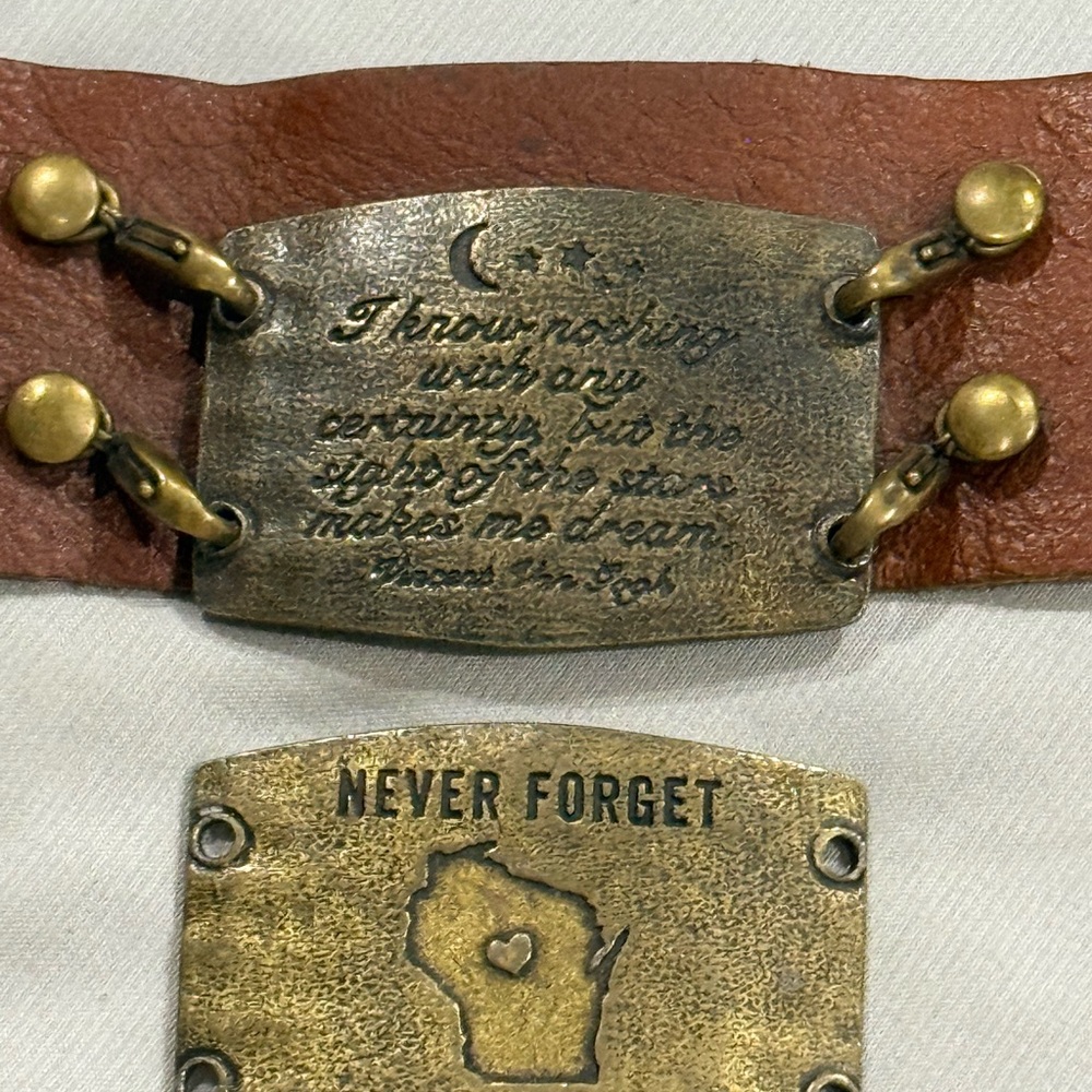 Lenny & Eva New Sentiment Large Antique  Brass bracelet